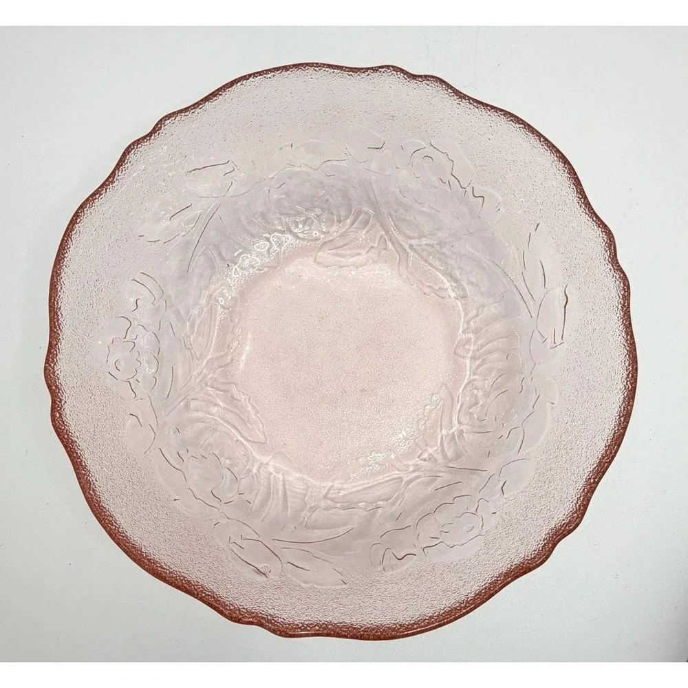 2 Arcoroc France Rosaline Rosa Pink Glass Bowls 6